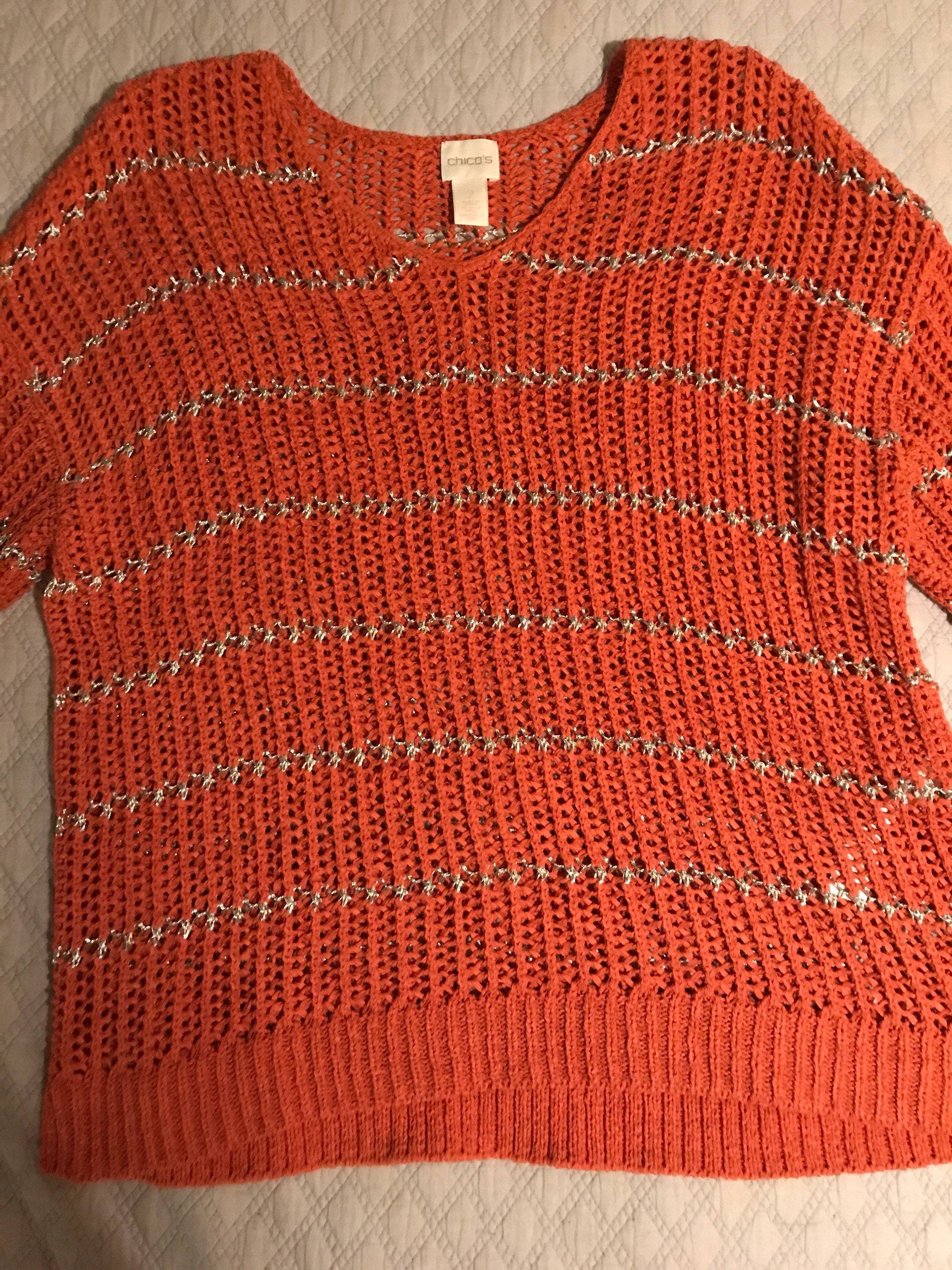Vintage Chicos Sweater. Orange Chicos Sweater. Orange Sweater. Chicos ...