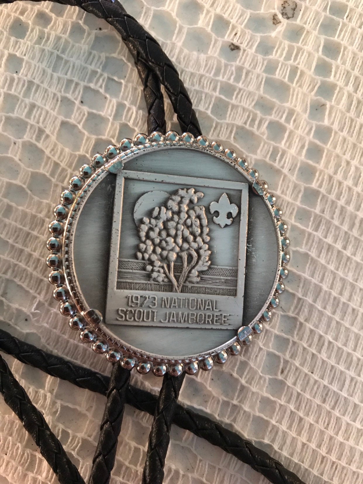 Vintage Boy Scout Bolo Tie. 1973 National Scout Jamboree Bolo Tie