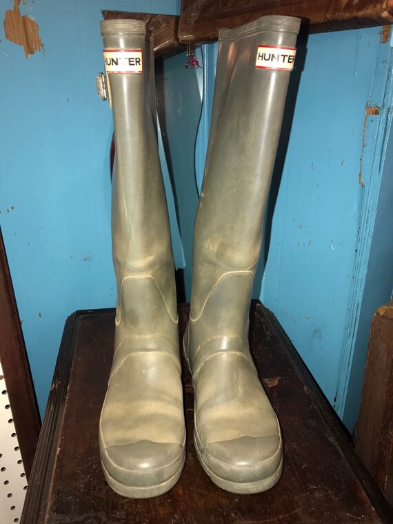 green hunter rain boots