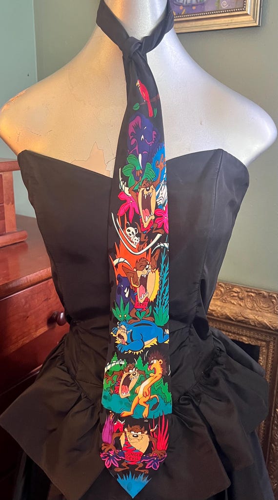 Vintage 1990’s Colorful Silk Tasmanian Devil Necktie