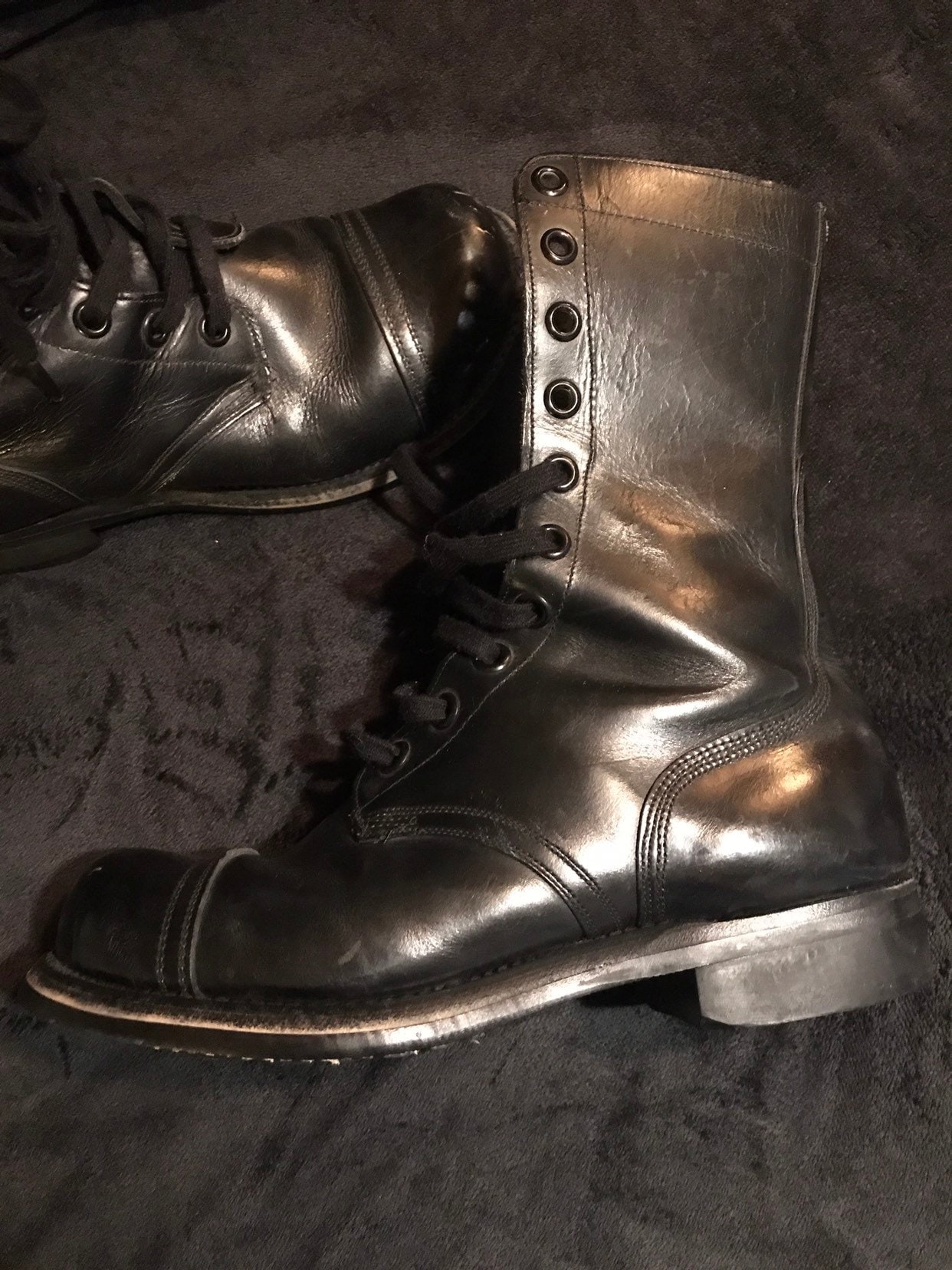 Vintage Army Combat Boots. Vintage Black Combat Boots. Black Boots ...
