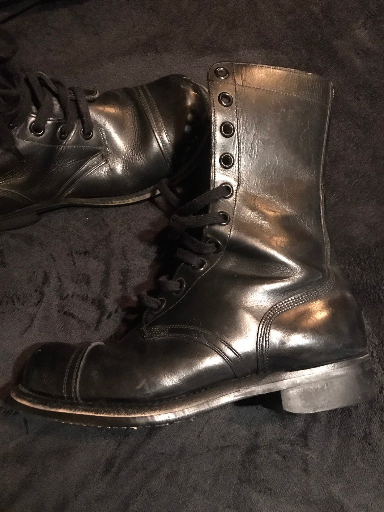 Vintage Army Combat Boots. Vintage Black Combat Boots. Black Boots