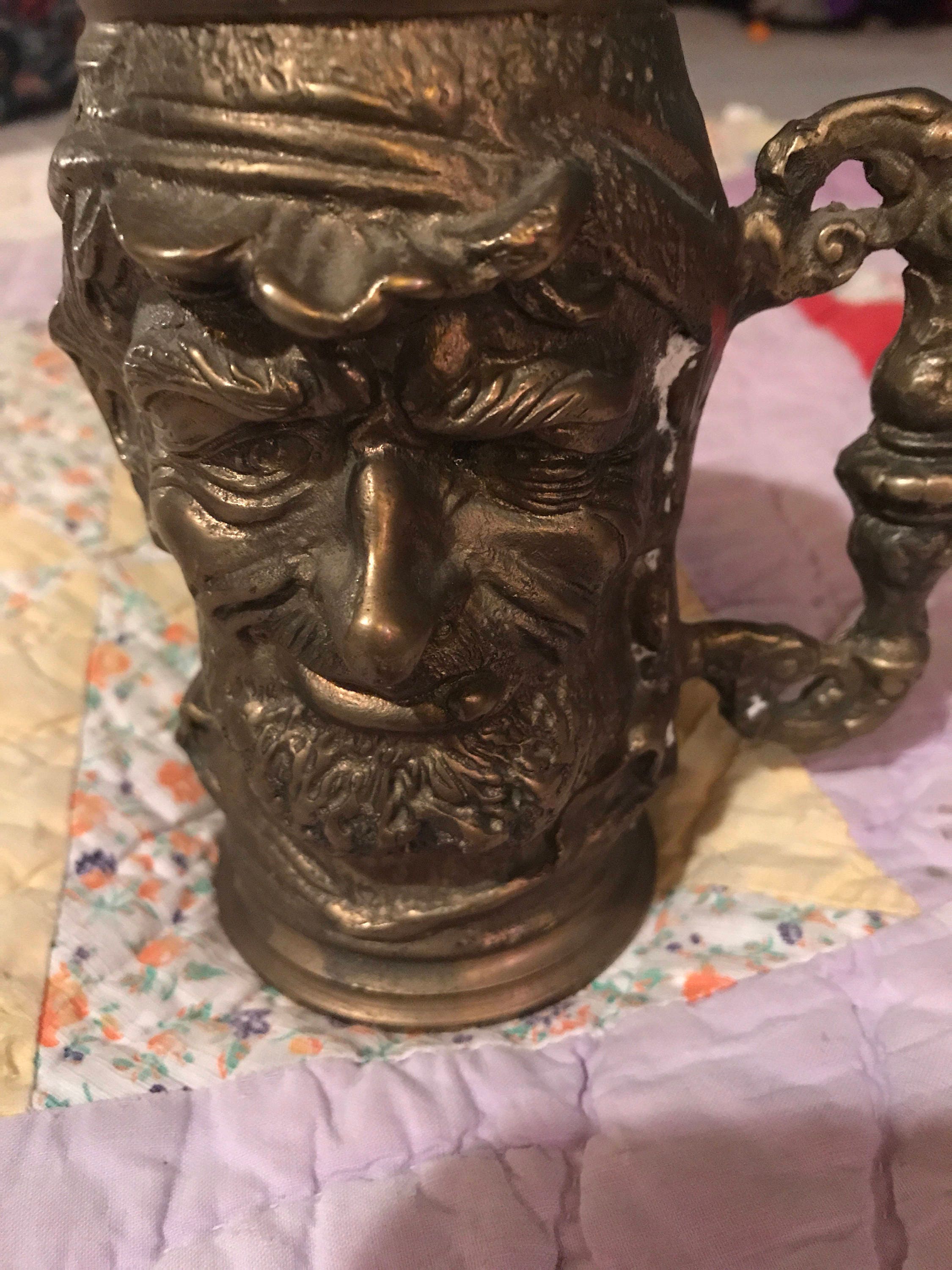 Vintage Brass Toby Mug. Vintage Toby Mug.