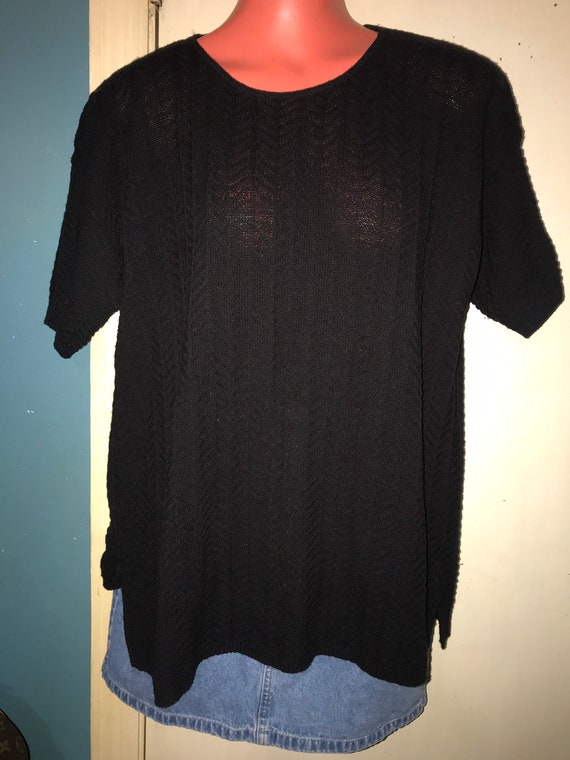 Vintage Black Summer Sweater. Black Summer Sweater