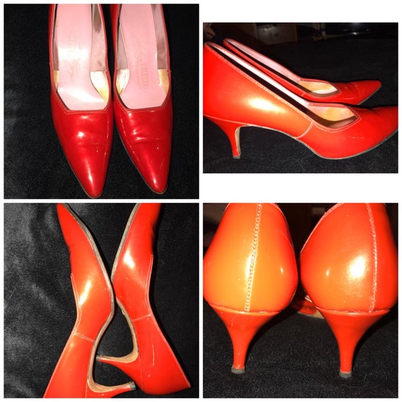 Vintage Red Patent Leather High Heels.Anthony Dal… - image 1