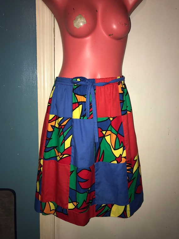 Vintage 80's Sanibel Sport Skirt. Abstract Color … - image 2