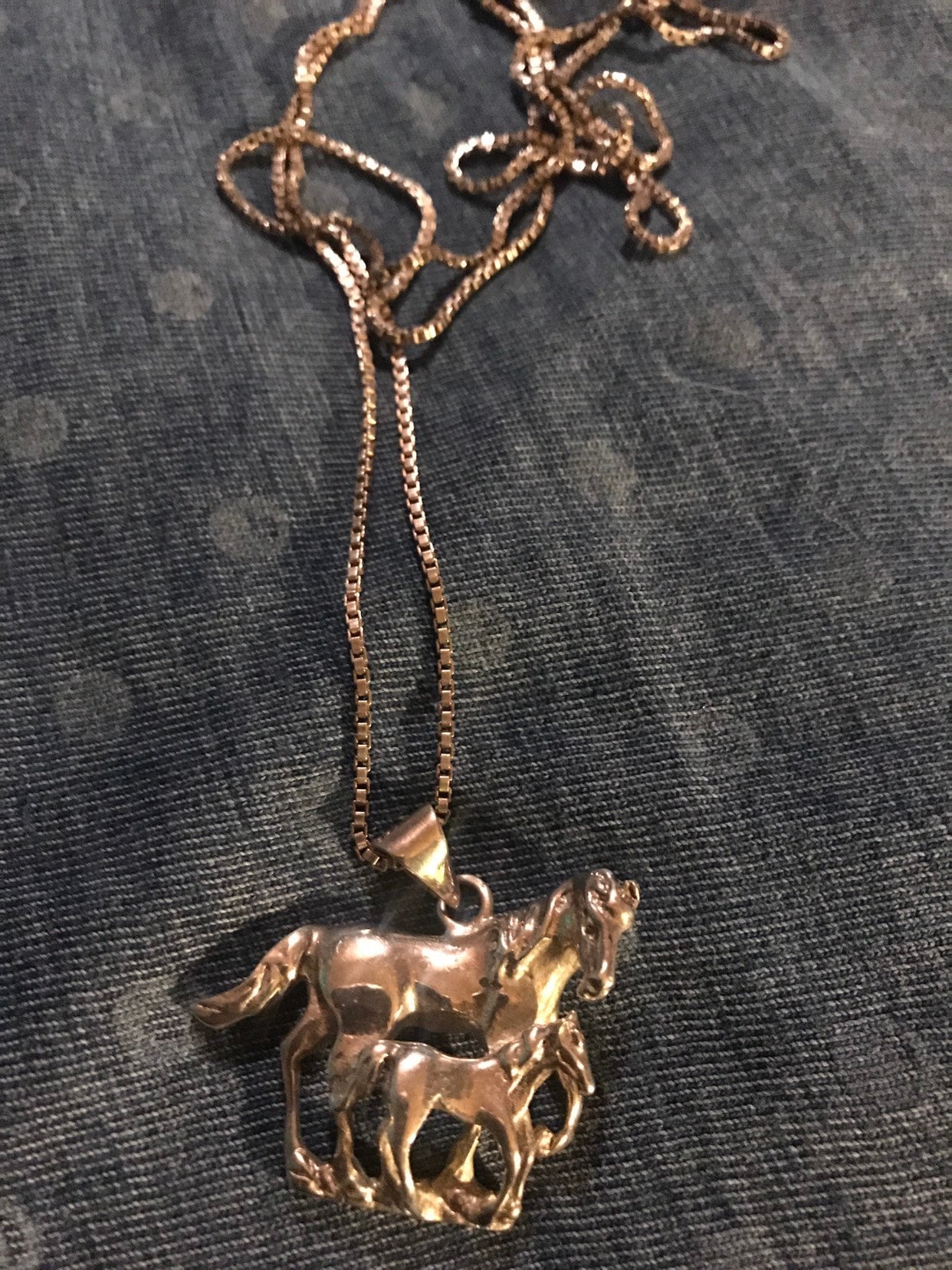 Vintage Sterling Silver Horse Necklace. Silver Necklace. Sterling