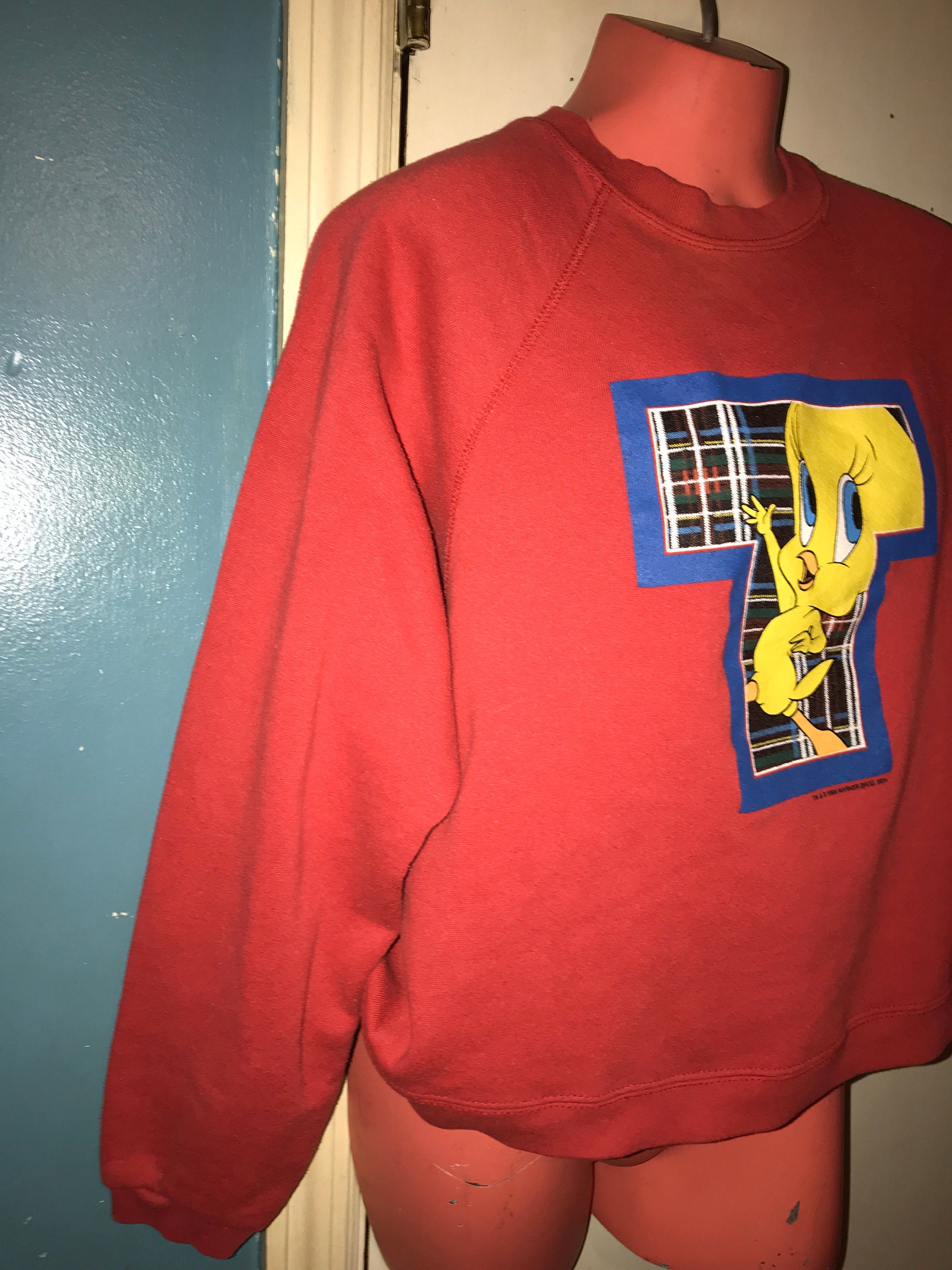 Vintage Looney Tunes Tweety Bird Sweatshirt. Tweety Red Sweatshirt ...