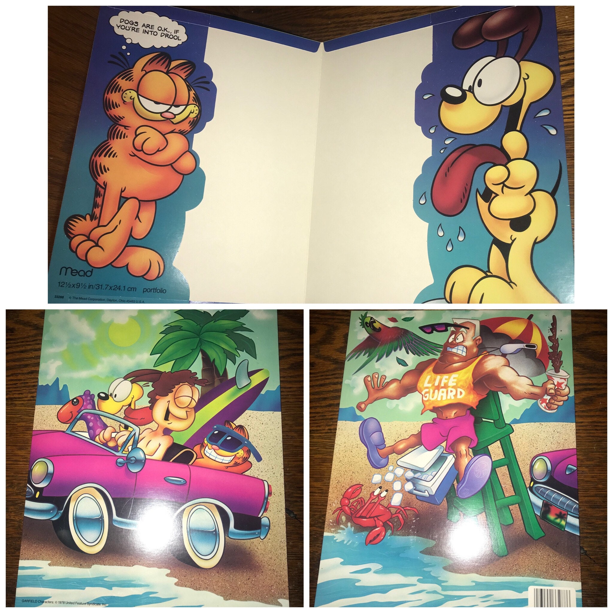 Vintage 1980’s Garfield Mead Paper Folder. Awesome New Vintage Garfield