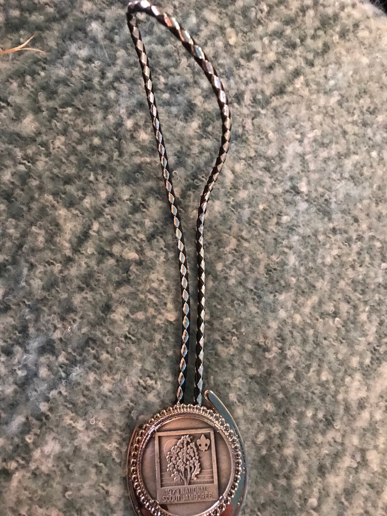 Vintage Boy Scout Bolo Tie. 1973 National Scout Jamboree Bolo Tie