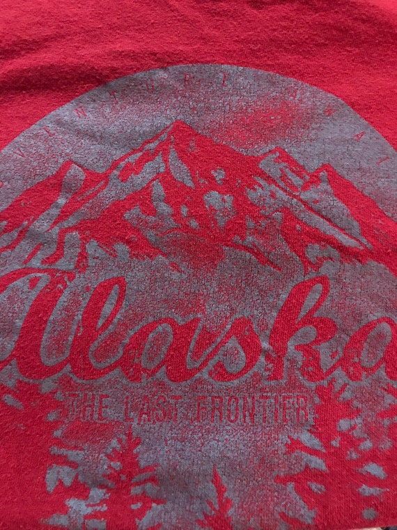 Vintage Alaska T-shirt. Red 90’s Alaska Mount T-S… - image 4