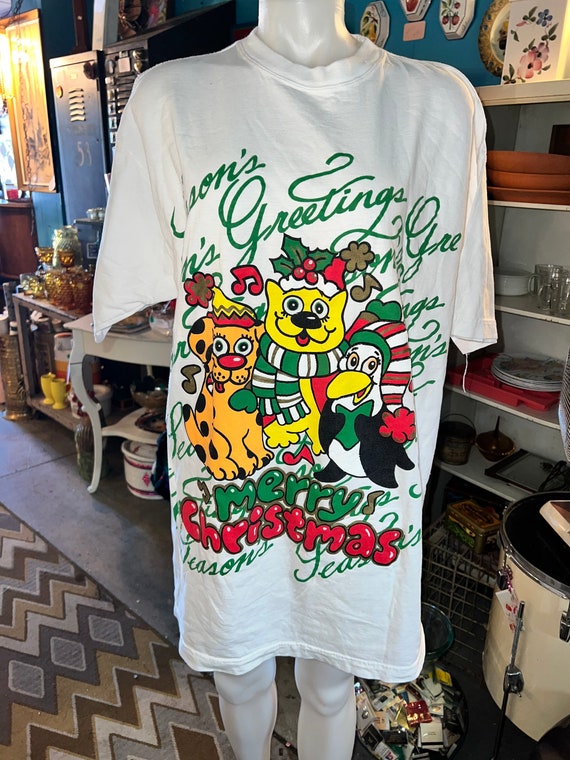 Vintage Christmas T-shirt. Plus Size Christmas T-s