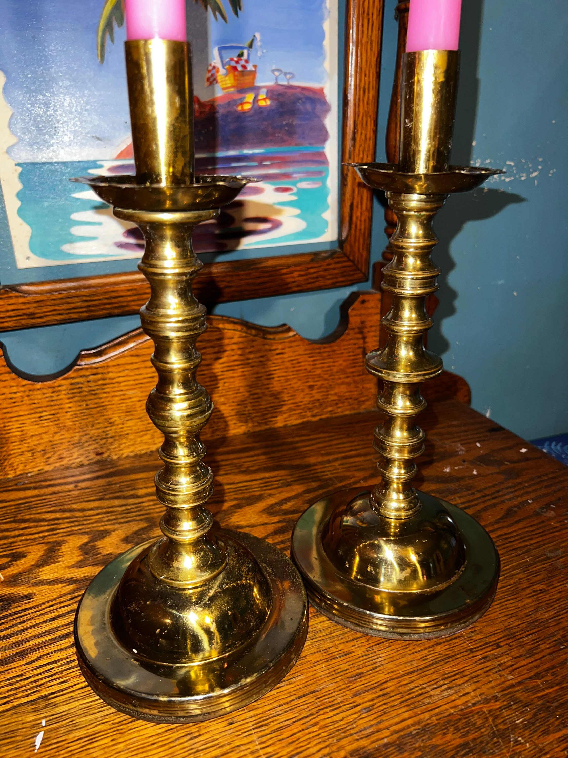 Vintage Brass Candlesticks. Nice Brass Candlesticks. Brass