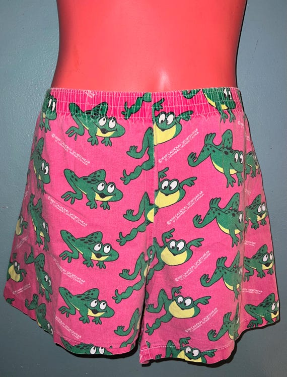 Vintage 1980’s Pink Frog Boxer Shorts, Calhoun Sportswear, King Cotton
