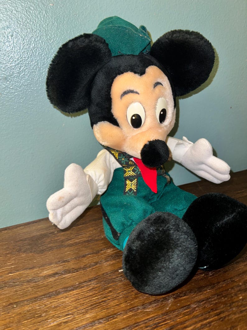 Vintage 1990’s Walt DisneyWorld German Mickey Mouse Plushie bild 2