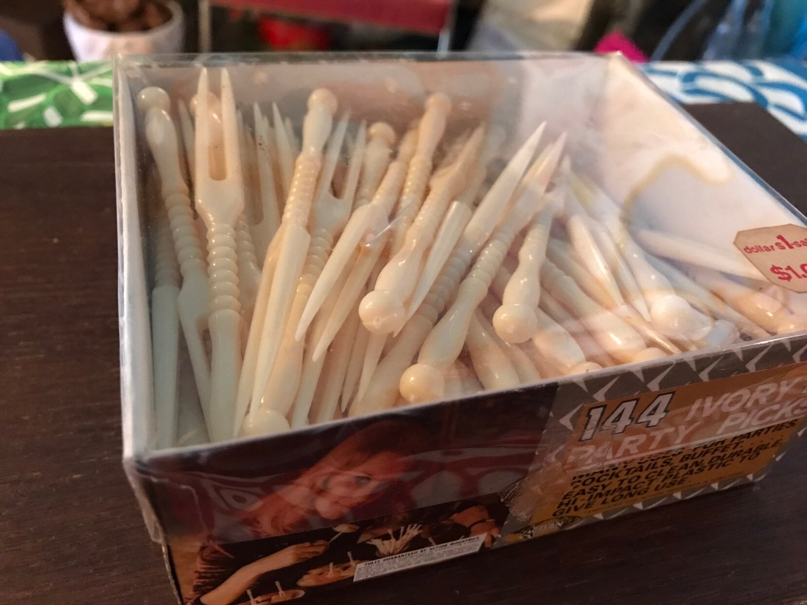 Vintage Plastic Party Picks. New Vintage Party Picks. Ivory Party Picks.