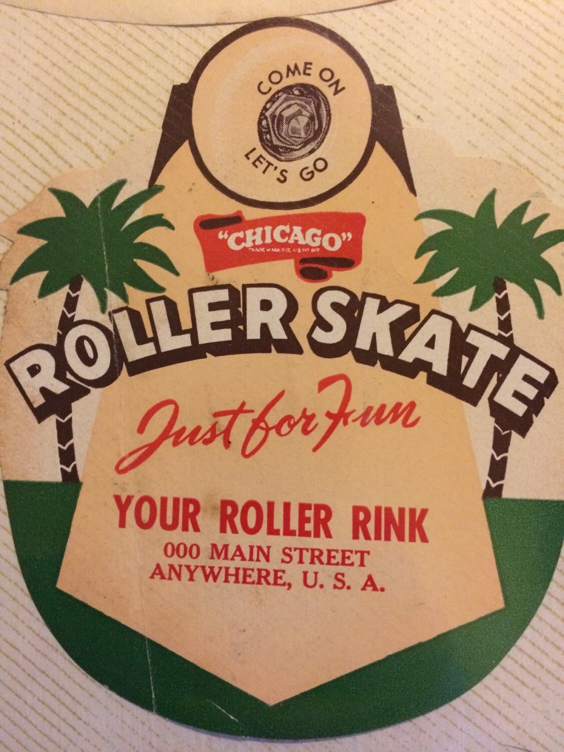 Vintage Roller Rink Decal. Skating Rink. Roller Skate Decal. Advertisement.