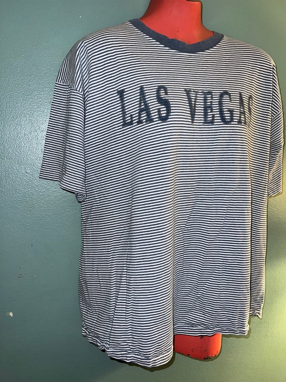 Vintage Las Vegas T-shirt. 1990’s Striped Vegas T… - image 3