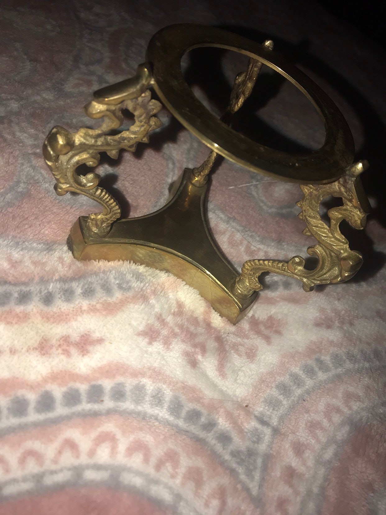 Vintage Brass. Vintage Brass Gazing Ball, Crystal Ball Stand. Crystal