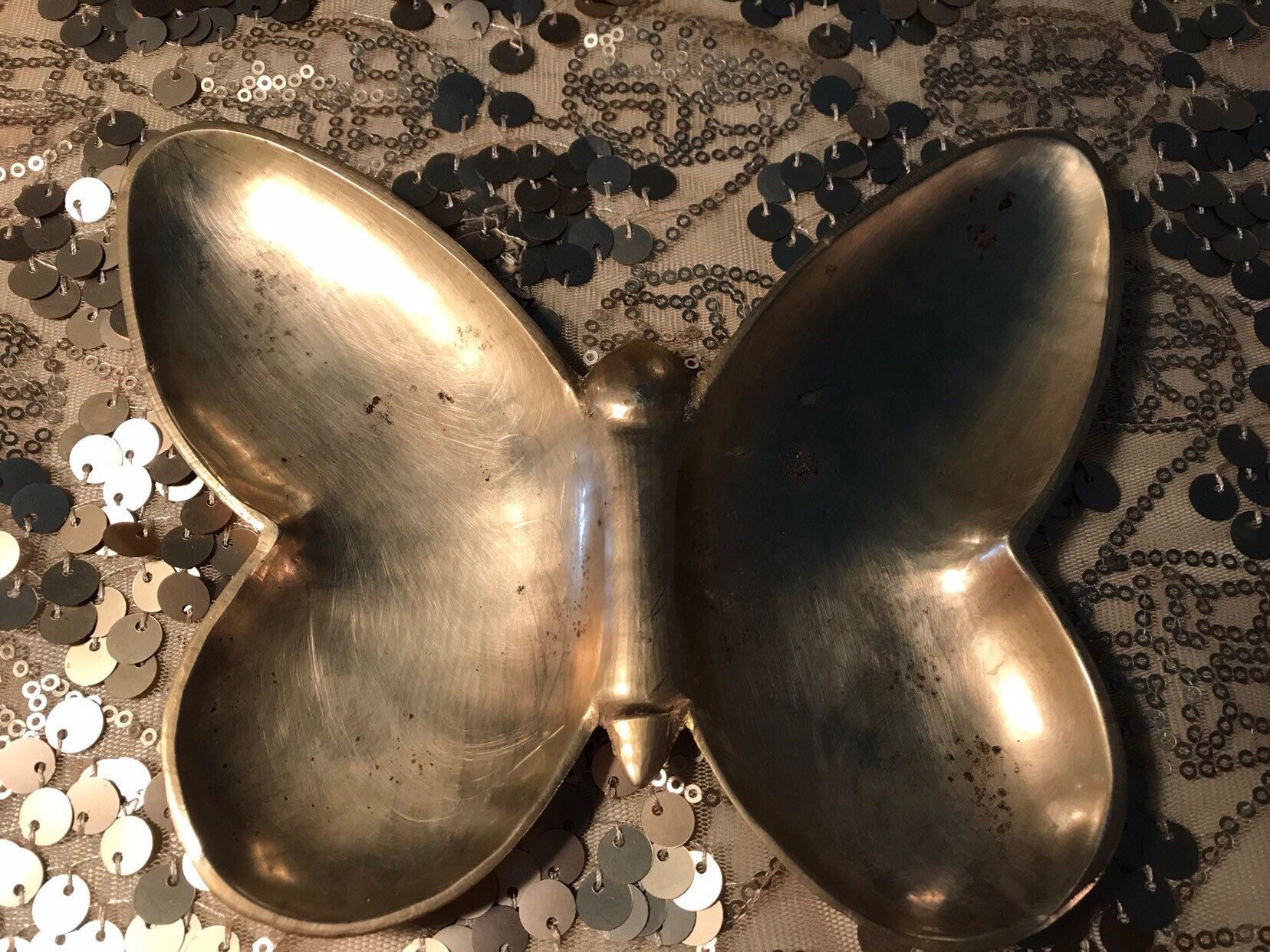 Vintage Brass Butterfly Dish.