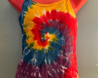 Vintage 90's Tie Dye Tank Top. Classic Tie Dye, Size Large