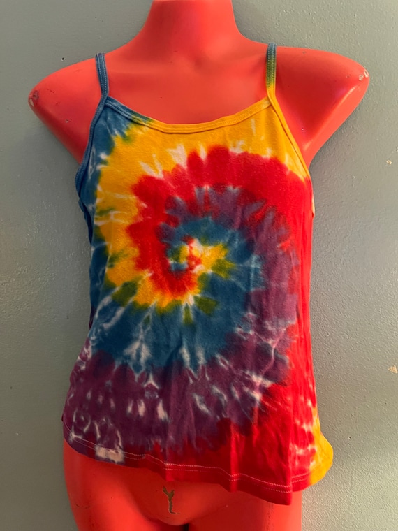 Vintage 90's Tie Dye Tank Top. Classic Tie Dye Des