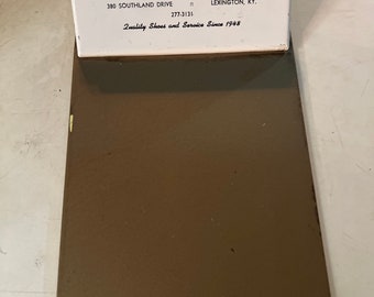 Vintage 80s Small Metal Howard Curry Shoes, Advertisement Clipboard