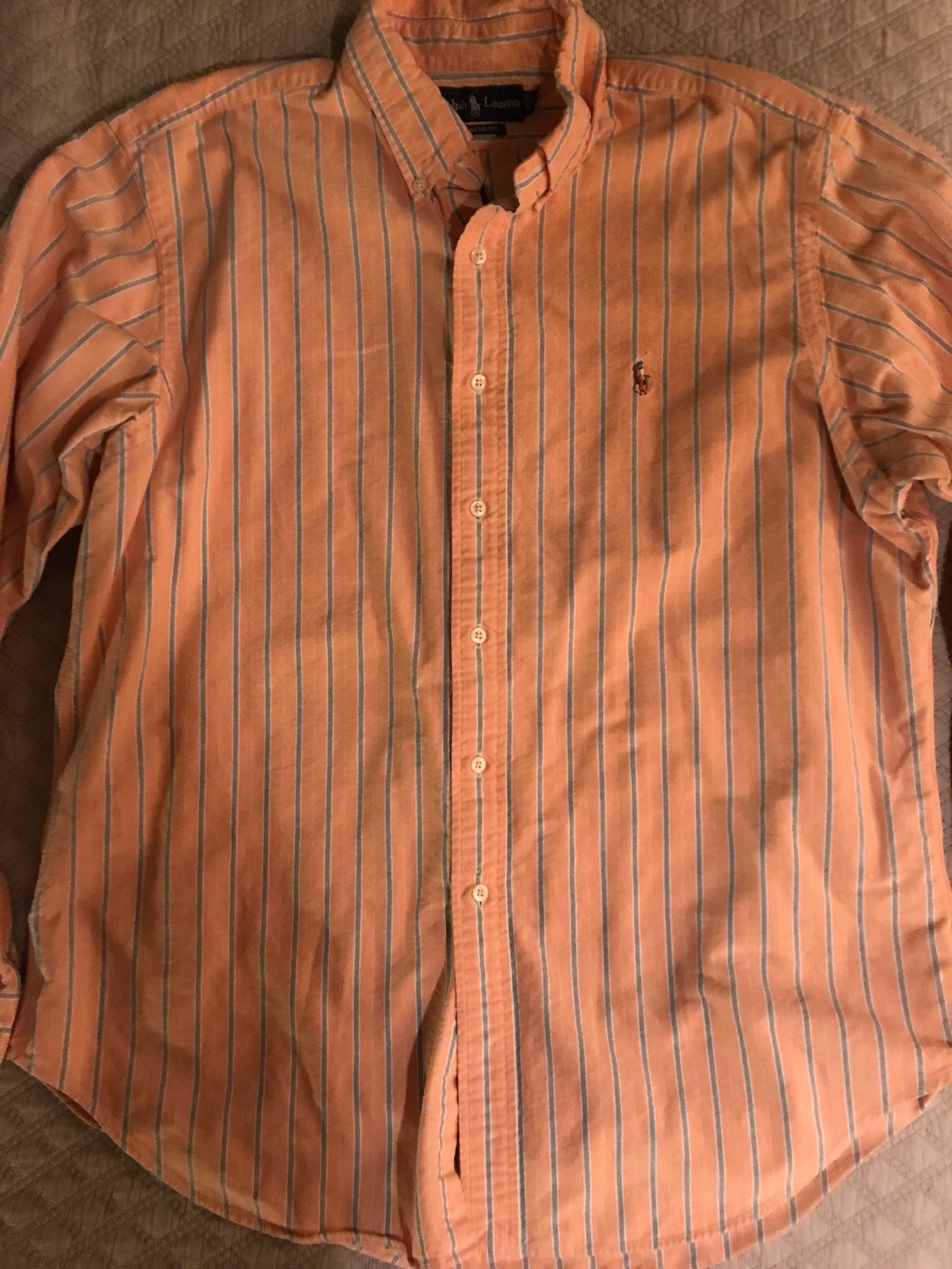 Vintage Ralph Lauren Button Down Shirt. Orange Ralph Lauren Shirt ...