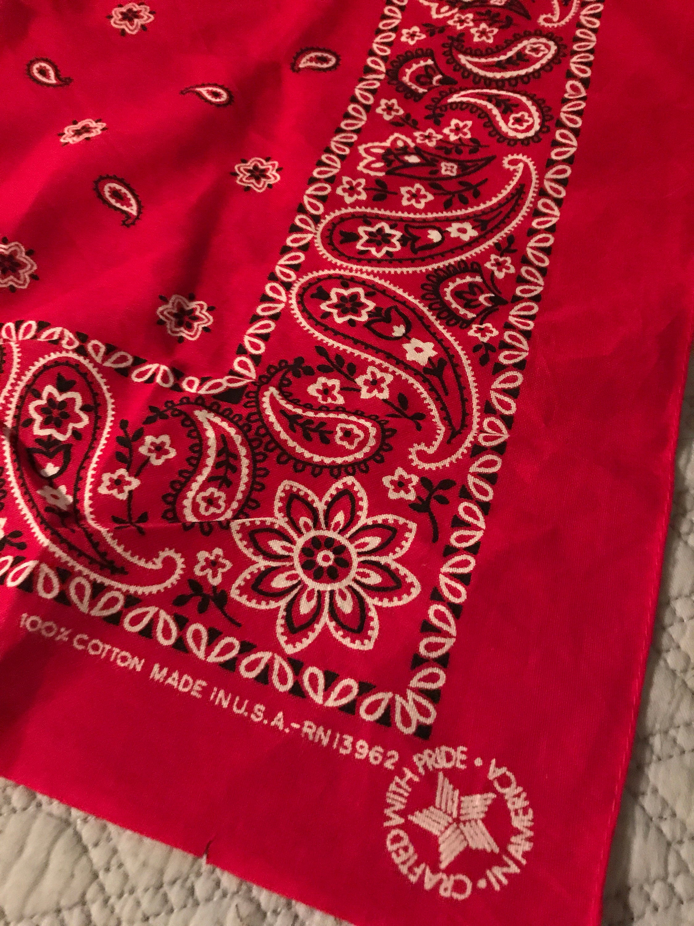 Vintage Red Bandana. Kentucky Red Bandana. Vintage Fast Color Bandana