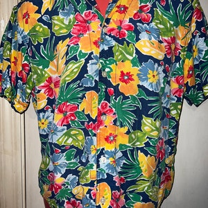 Vintage Women’s 80’s Floral Rayon Liz Claiborne Shirt, Size Small