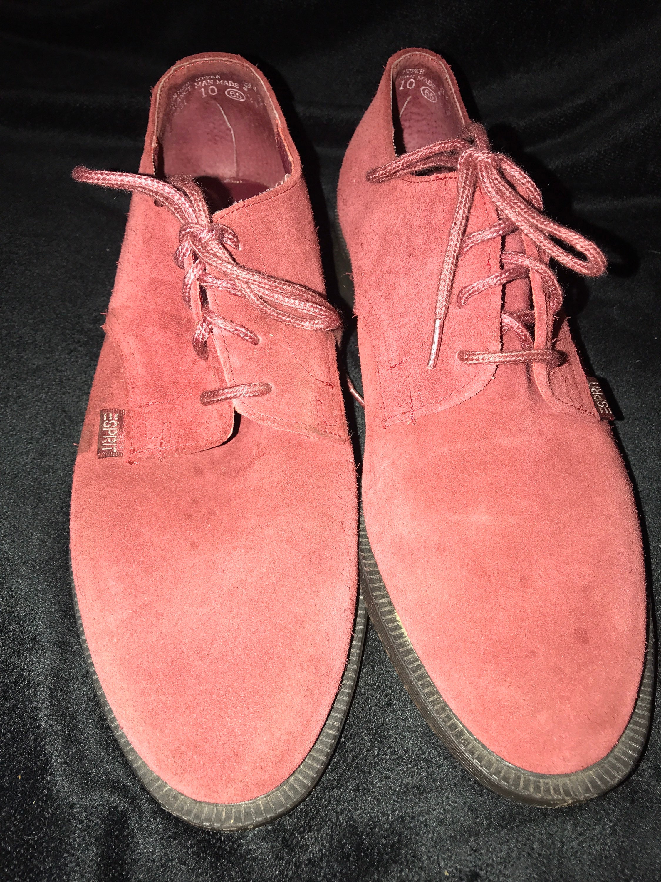 90's Esprit Loafers. Lace Burgundy Loafers. Esprit Shoes. Esprit Suede