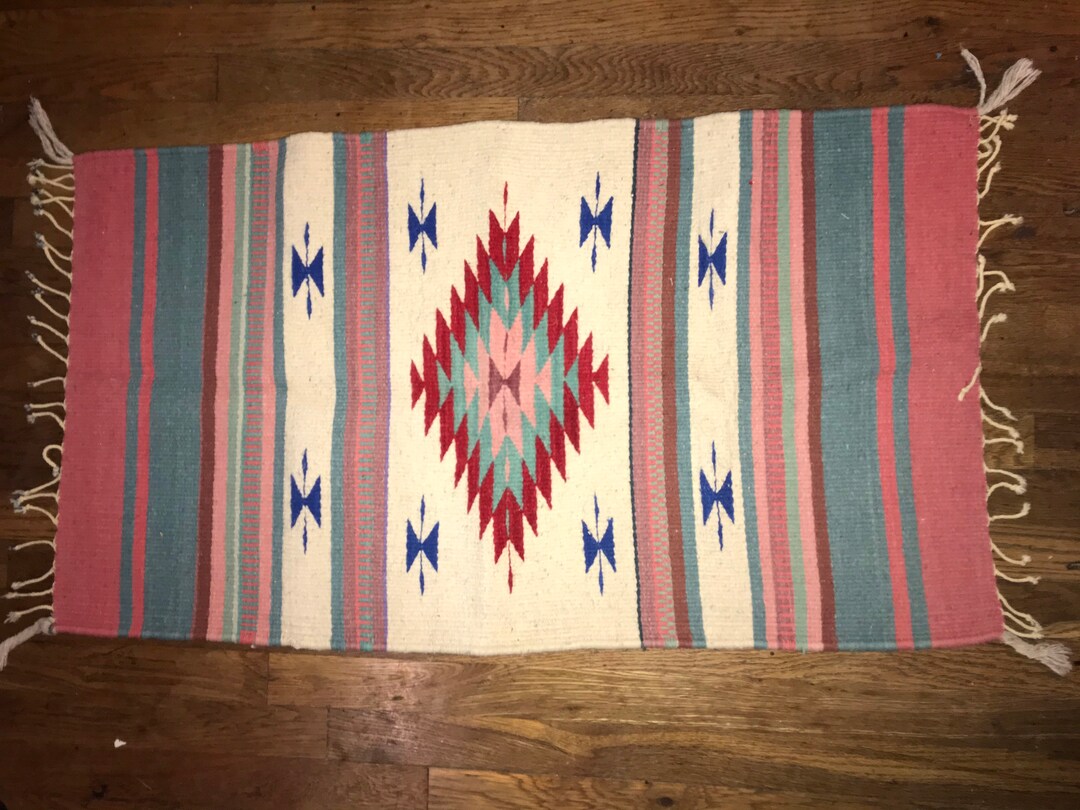 Vintage Woven Southwestern Rug. Beautiful Southwest Floor Rug, Wall