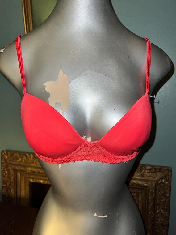 Vintage NWT Orange Lace Olga Bra, Size 34C