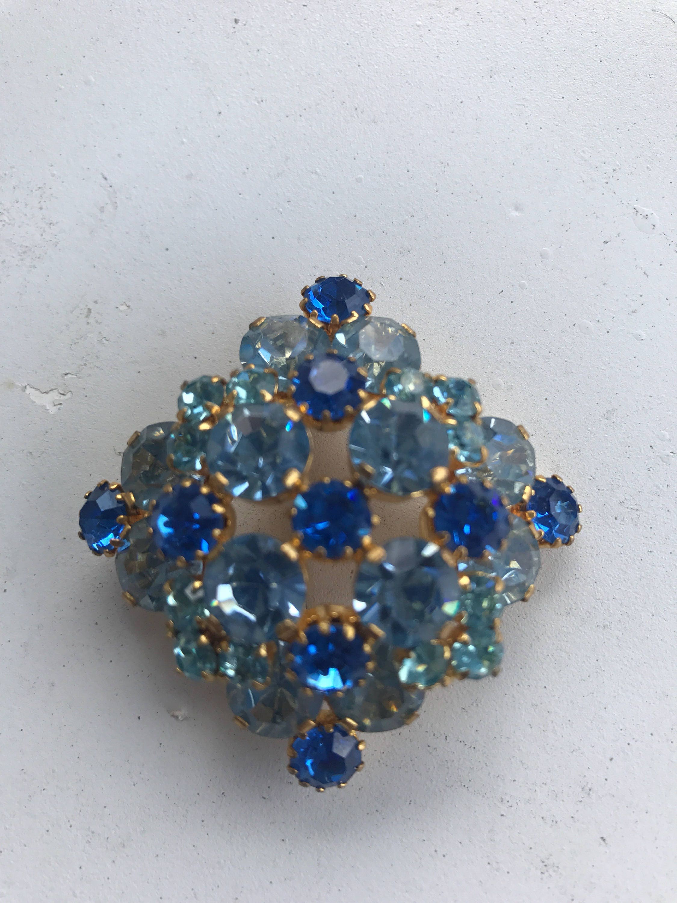 Vintage Rhinestone Brooch. Made in Austria Brooch. Made in Austria