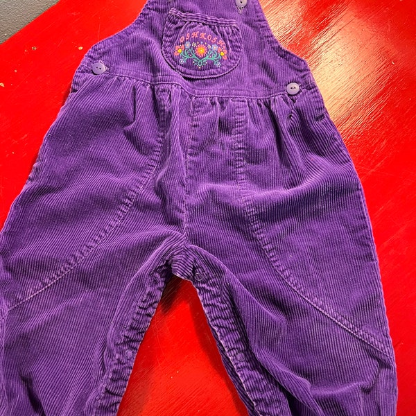 Vintage Osh Kosh B’Gosh Corduroy Overalls. Toddlers Osh Kosh Purple Cord Overalls. Osh Kosh Toddler Girls. Size 24 Months