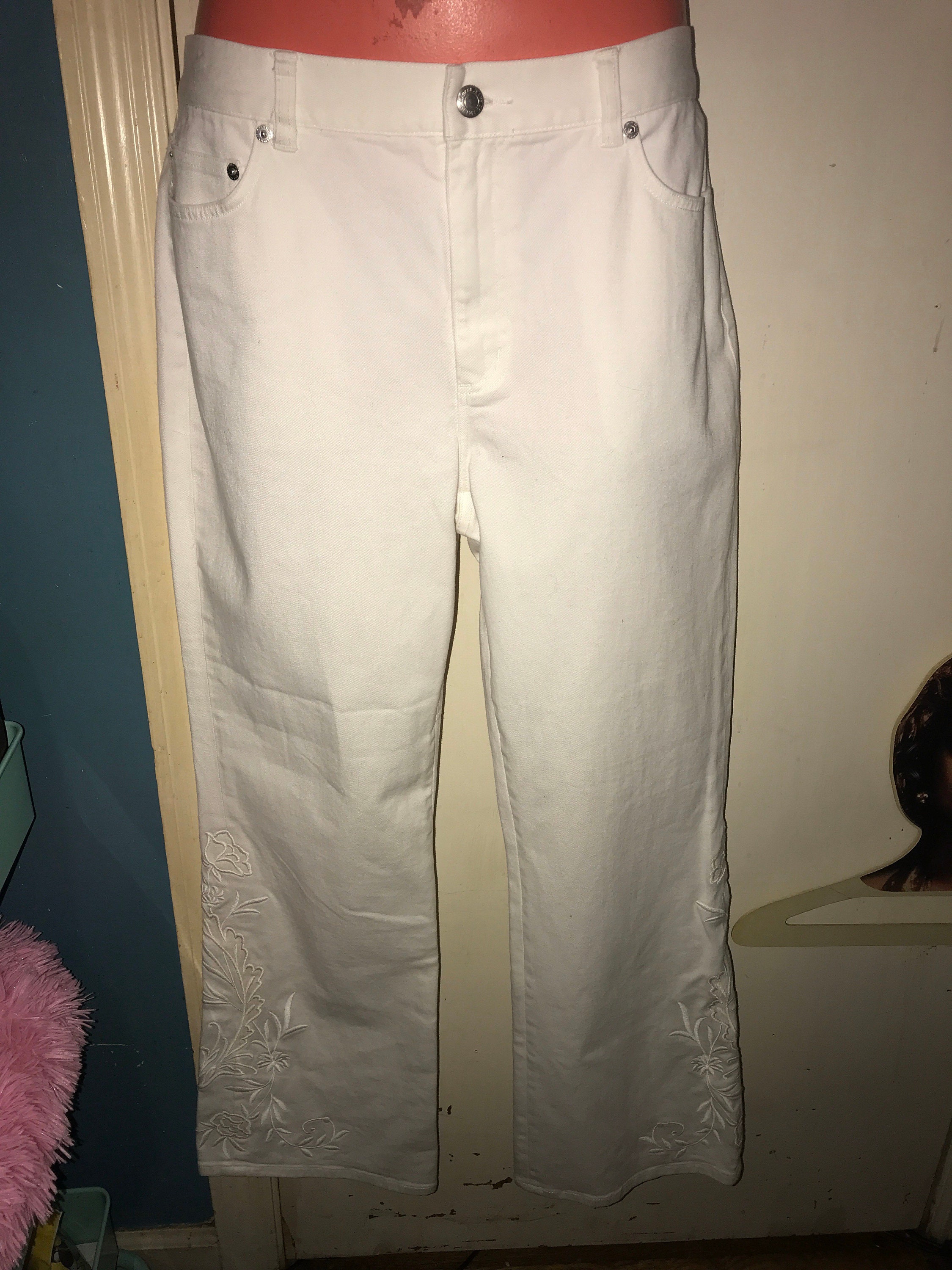 ladies white jeans size 12