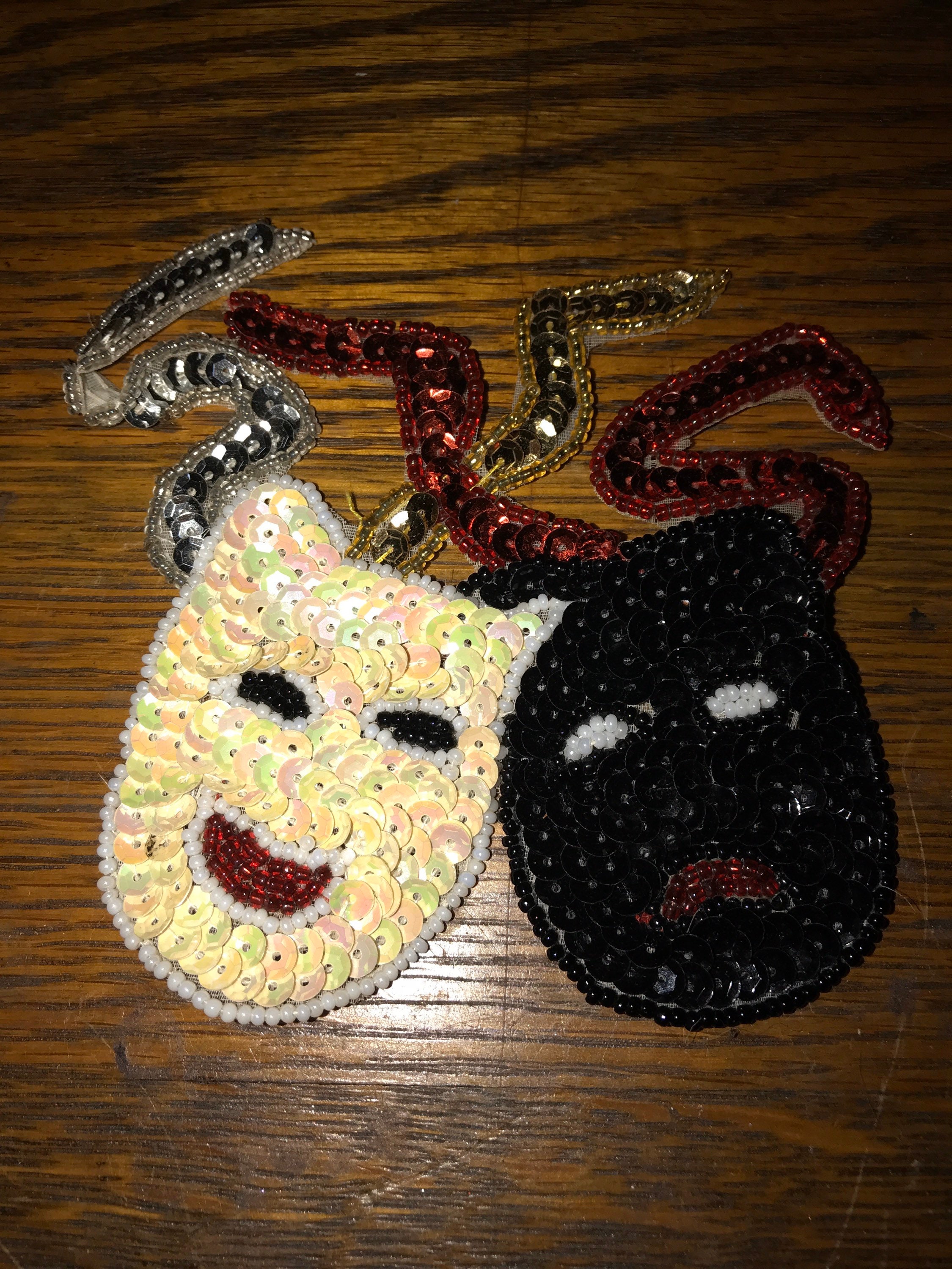 Drama - Drama Faces - Mardi Gras - Embroidered Iron On Applqiue Patch