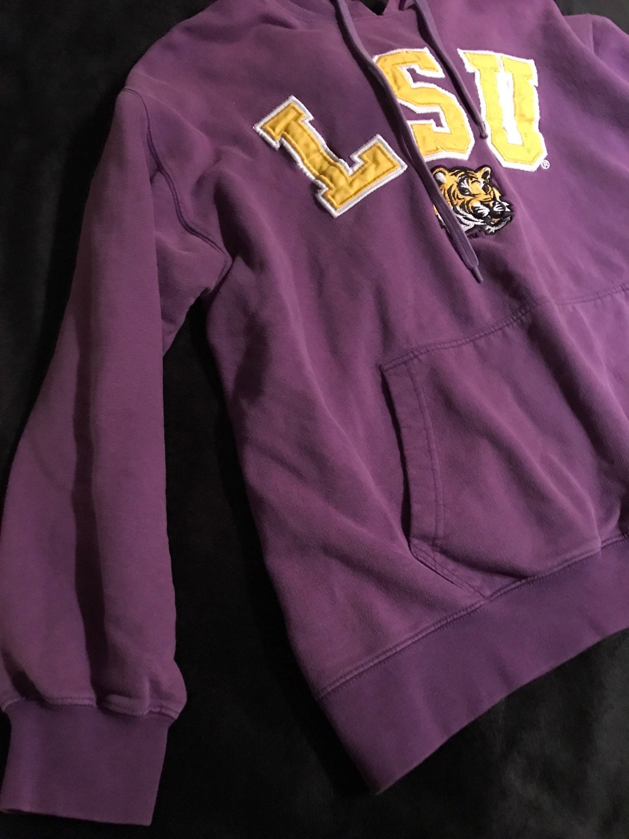 Vintage 90's LSU Tigers Hooded Sweatshirt. Purple LSU Tigers Sweatshirt ...