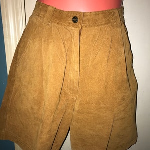 Vintage 1980’s High Waist Brown Suede Shorts, Gantos, Size 5/6