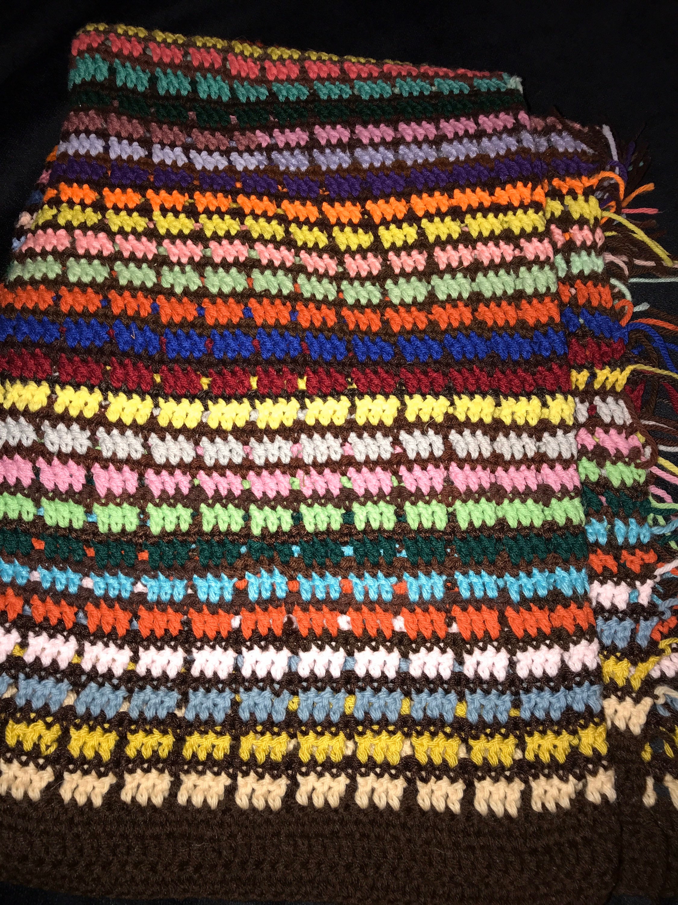 Vintage Afghan. MultiColored Afghan. Vintage Blanket. Vintage Afghan