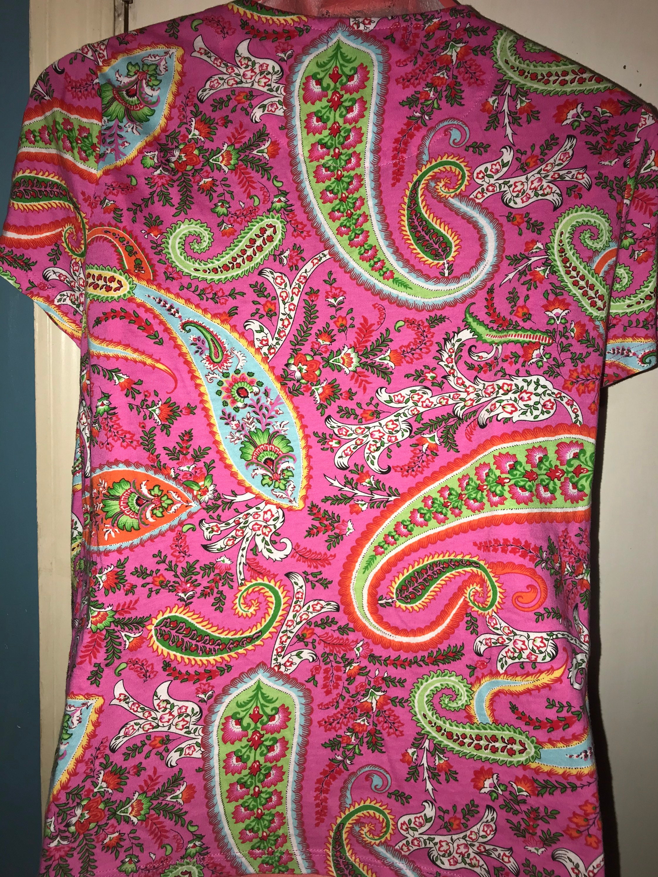 Vintage Ralph Lauren Pink Paisley Shirt. Ralph Lauren Colorful - Etsy