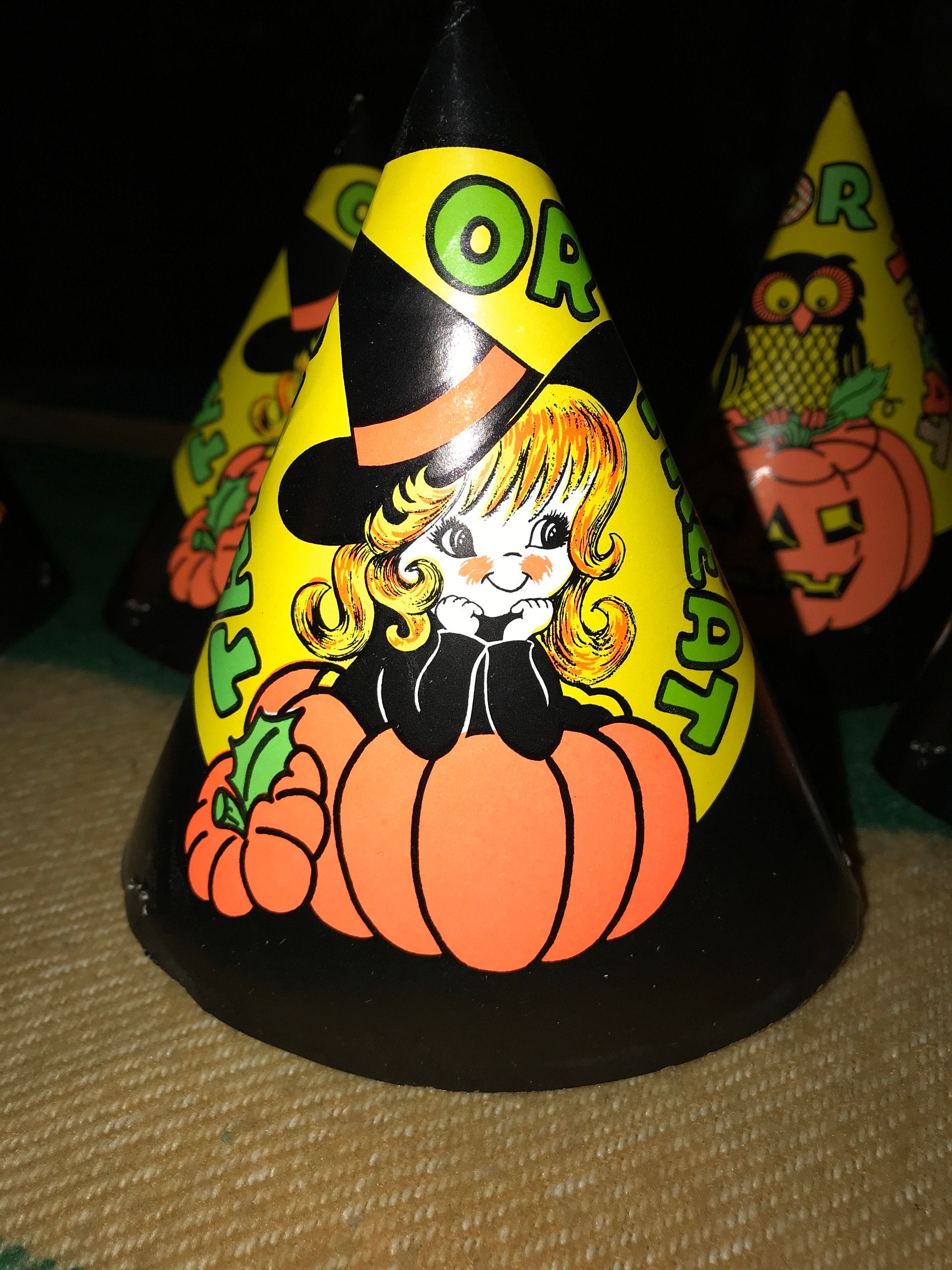 Vintage Halloween Party Hat. Halloween Party Hats. Halloween Decor