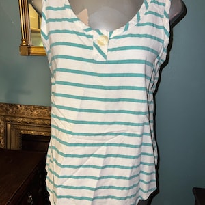 Vintage 1990s Guess Sleeveless Striped Shirt, Size Medium