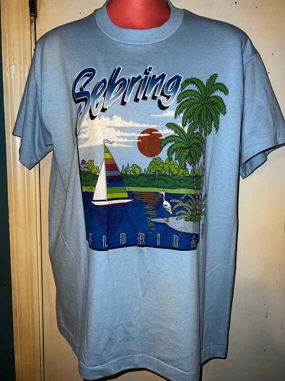 Vintage Florida T-shirt. 80’s NWOT T-Shirt Florida. Sebring Florida T-Shirt. Florida Single Stitch, USA Made Tee, Size Large. True Vtg