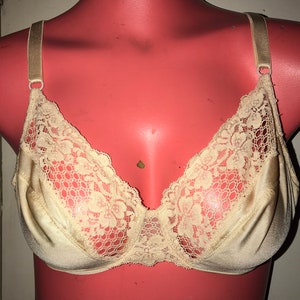 EMIRA Bralette Sheer Beige Mesh Bra/ Nude Bralette/ Sexy Beige Lingerie Set  / Front Clasp/ Softest Bra/ Large Bust 