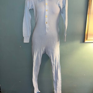 Vintage J. Crew Union Suit 100% Cotton One Piece Long Underwear Size Medium