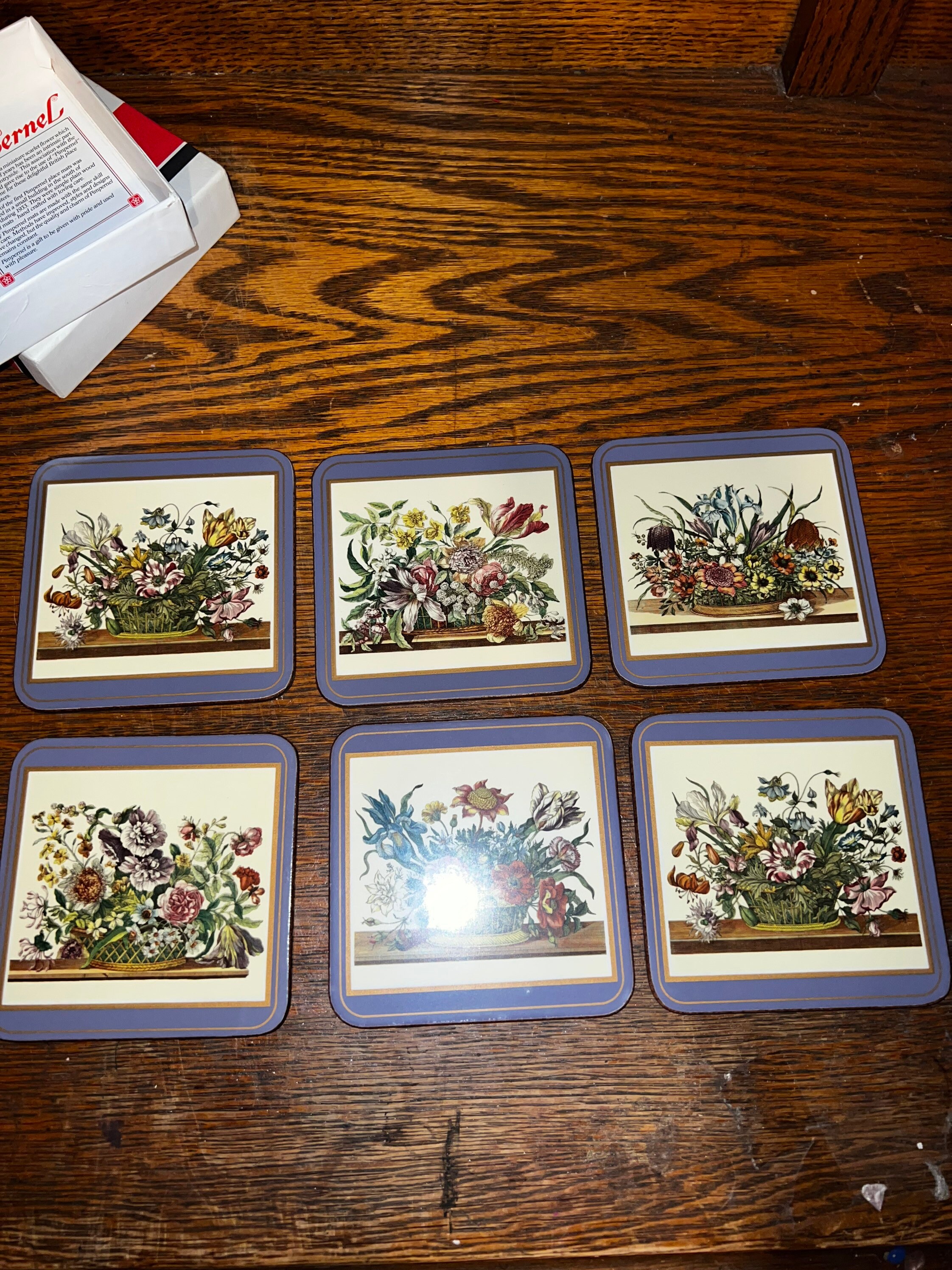 Vintage Pimpernel Coasters. Floral Array Coasters. Flower Coasters