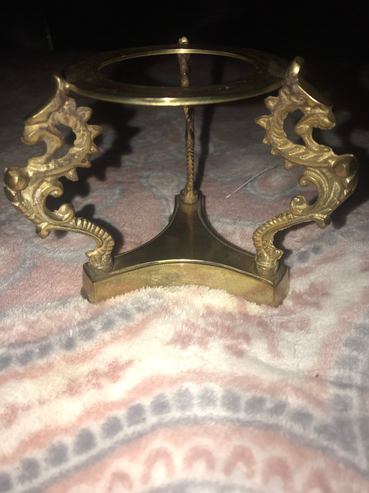 Vintage Brass. Vintage Brass Gazing Ball, Crystal Ball Stand. Crystal