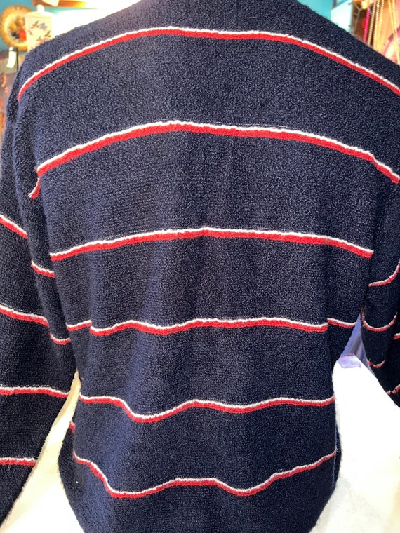 Men's Vintage Sweater. 1980’s Navy Blue Sweater. … - image 6