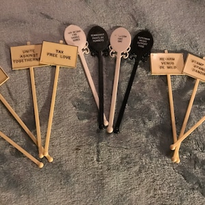 Vintage 1960’s Funny Sayings Plastic Swizzle Stir Sticks, Barware